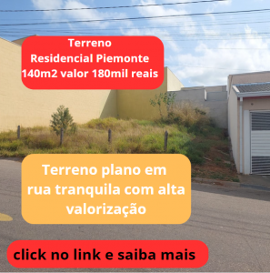 Terreno à venda no Residencial Piemonte em Bragança Paulista